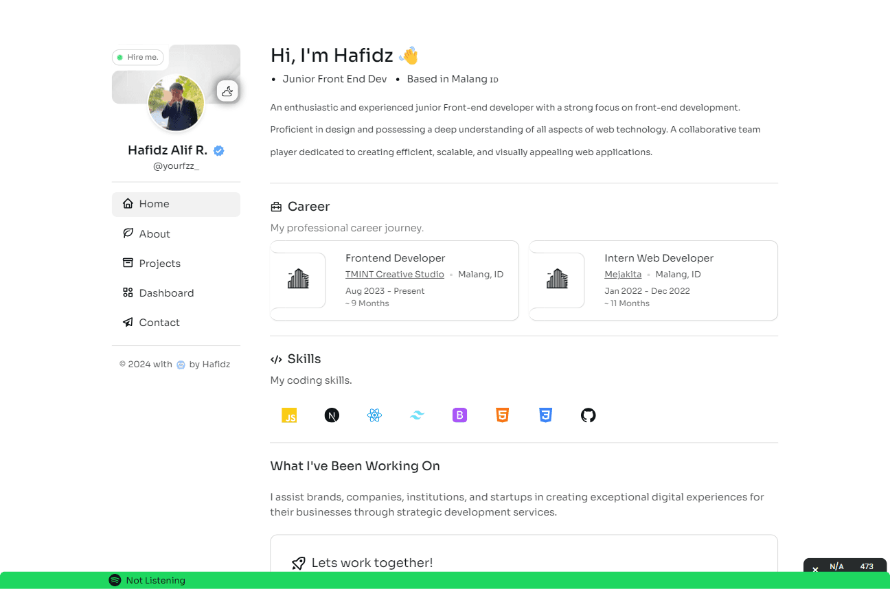 Hafidz Portfolio Website